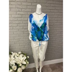 Nue Options Blue Lily Dolman Sleeve Blouse Size L